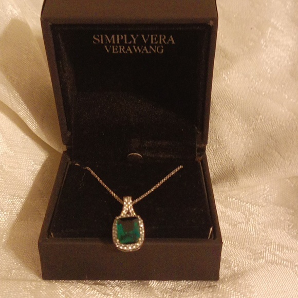 Simply Vera Vera Wang lab created emerald and sapphire sterling silver n…